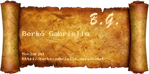 Berkó Gabriella névjegykártya